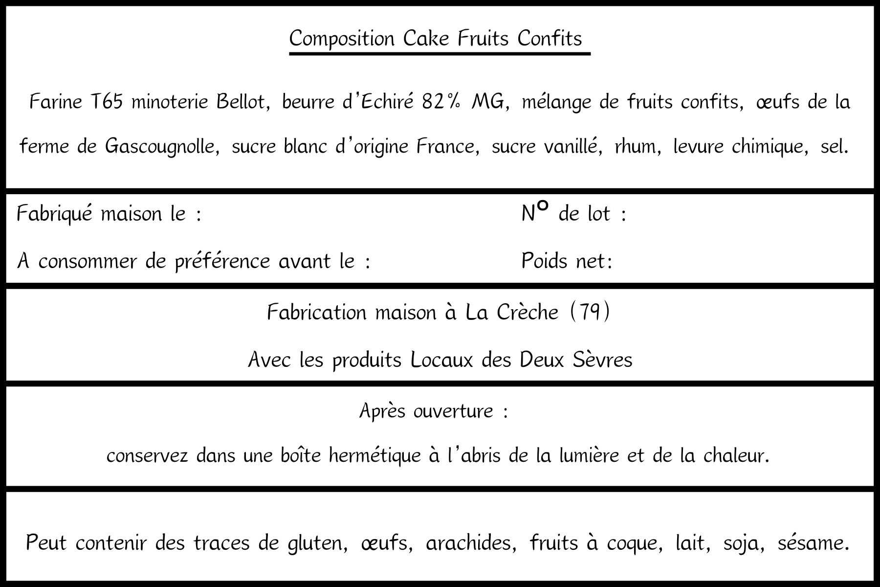 compo CAKE FRUITS CONFITS
