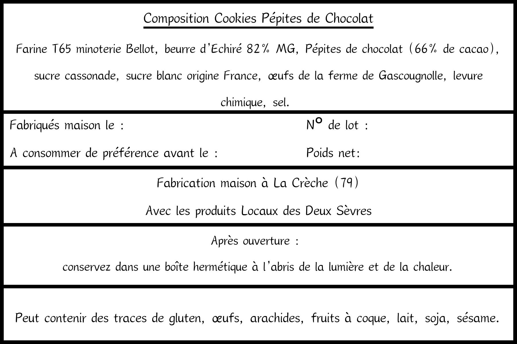 COOKIES PEPITES CHOCO